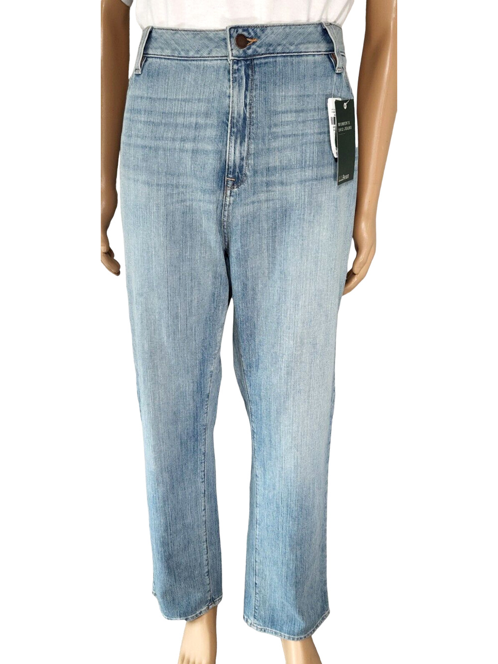NEW Womens L.L.Bean 1912 Jeans Classic Fit Straight-Leg Stonewashed Sz 20x31 M/T